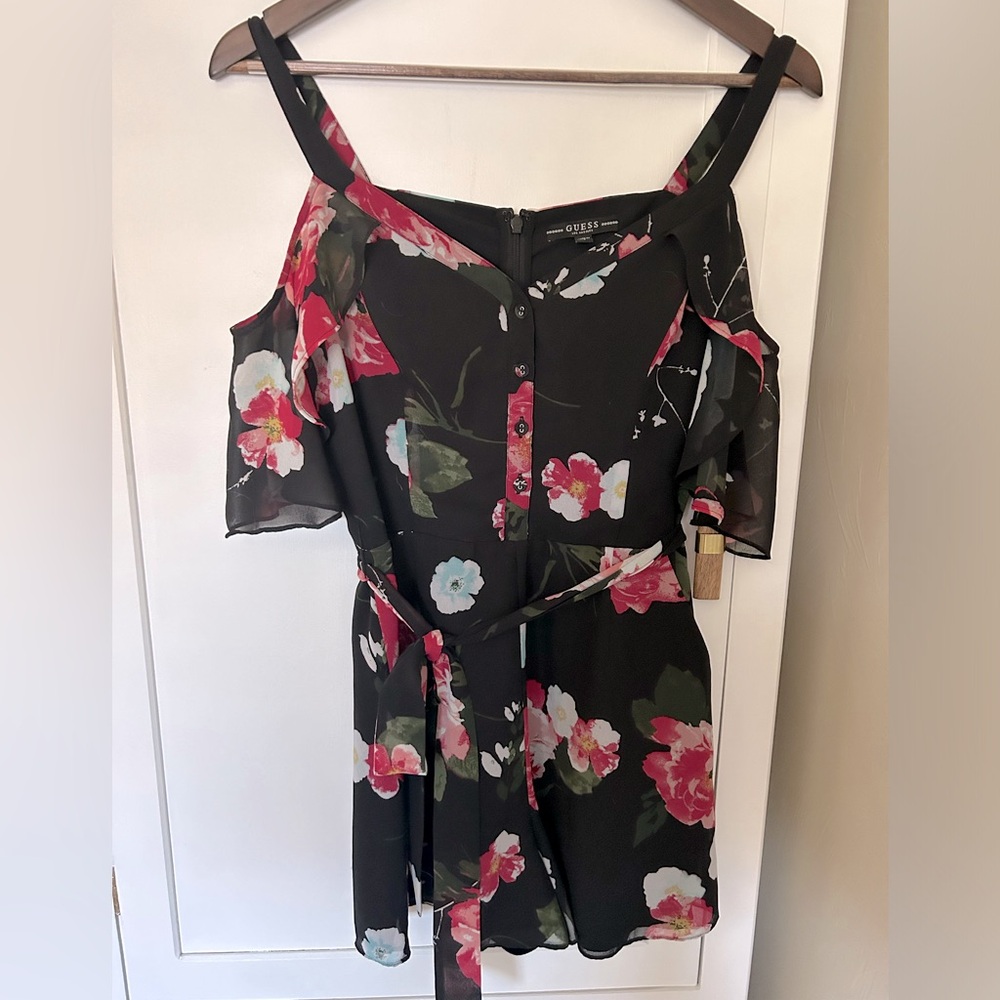 Black floral romper by Guess Size 4